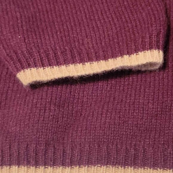 Women's Size 26/28 Venezia 80% Lambswool Plum and Beige Long Sleeve Sweater - Picture 2 of 4
